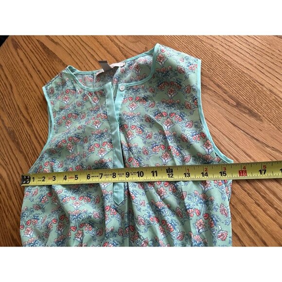 Forever 21 Floral Sleeveless Mint Green Dress With Buttons & Pockets Knee-Length - Picture 11 of 15